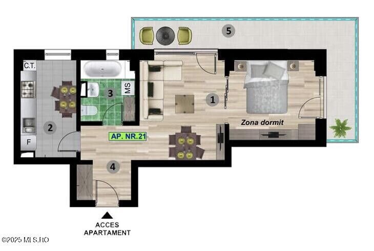 Mamaia Nord, studio cu zona de dormit 54.15 mpt, comision 0%